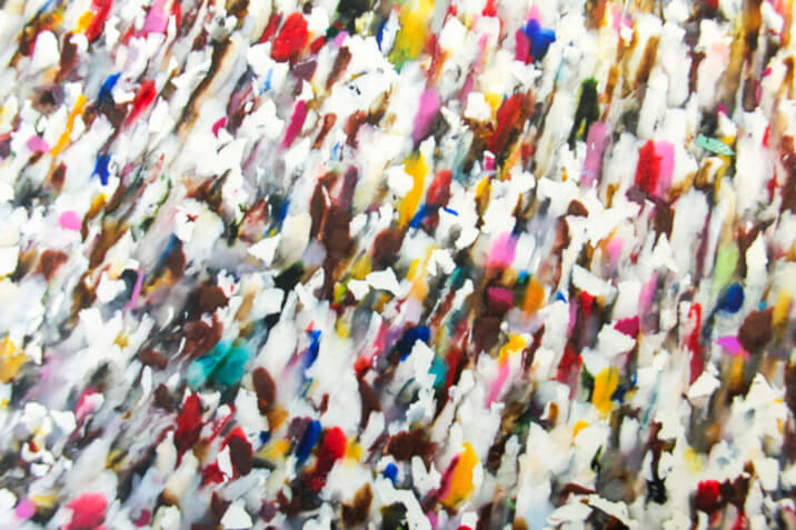 A close up from the BWC Albert Road depot of the amazing recycled plastic kitchen worktop