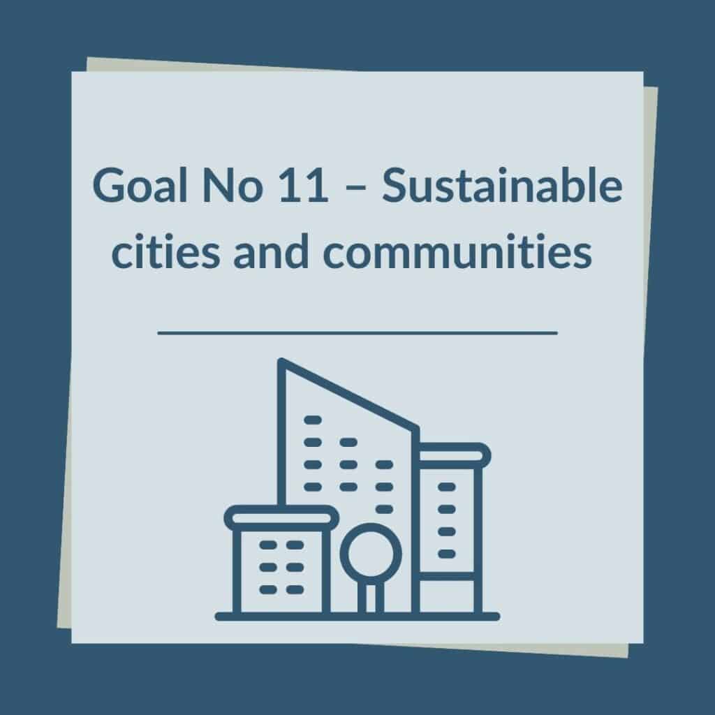 Goal No 11 – Sustainable cities and communities
